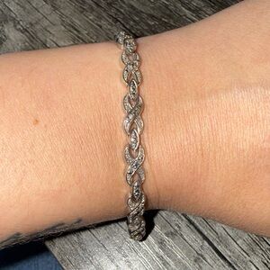 Elegant Silver Braided Bracelet
